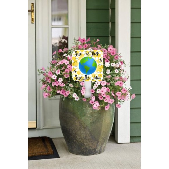 Save The Bees Sign Save The World Metal Yard Sign, Farmhouse Sign, Bee Keeper - Picture 4 of 4